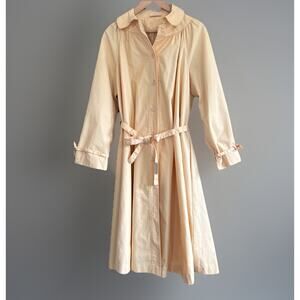 Vintage Outerbanks by Jerold Butter Yellow Trench Coat Belted Long Women’s 11/12